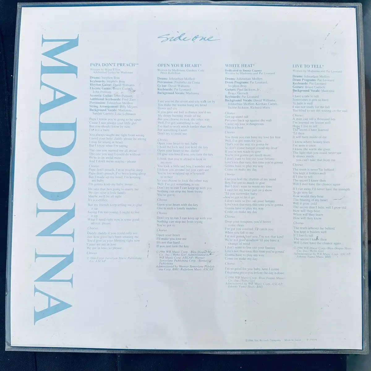Madonna - True Blue Official Japan 80S) Lp Picture Disc Vinyl -- Used 2
