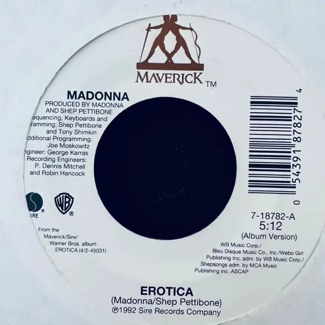 Madonna - Erotica 45 Record Vinyl - Used 1