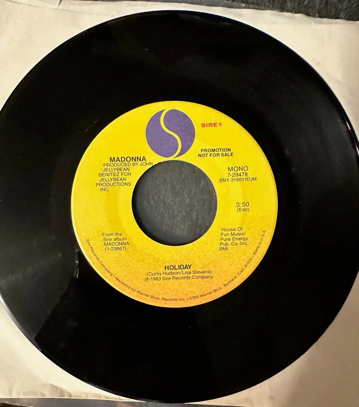 Madonna - Holiday (Promo Only) 45 Record 7" -- Used 1