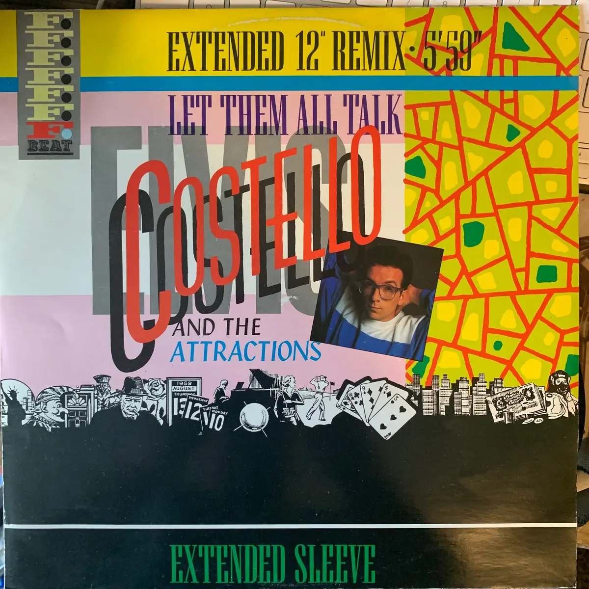 Elvis Costell0 - Let Them All Talk 12" Remix Lp Vinyl - Used 1