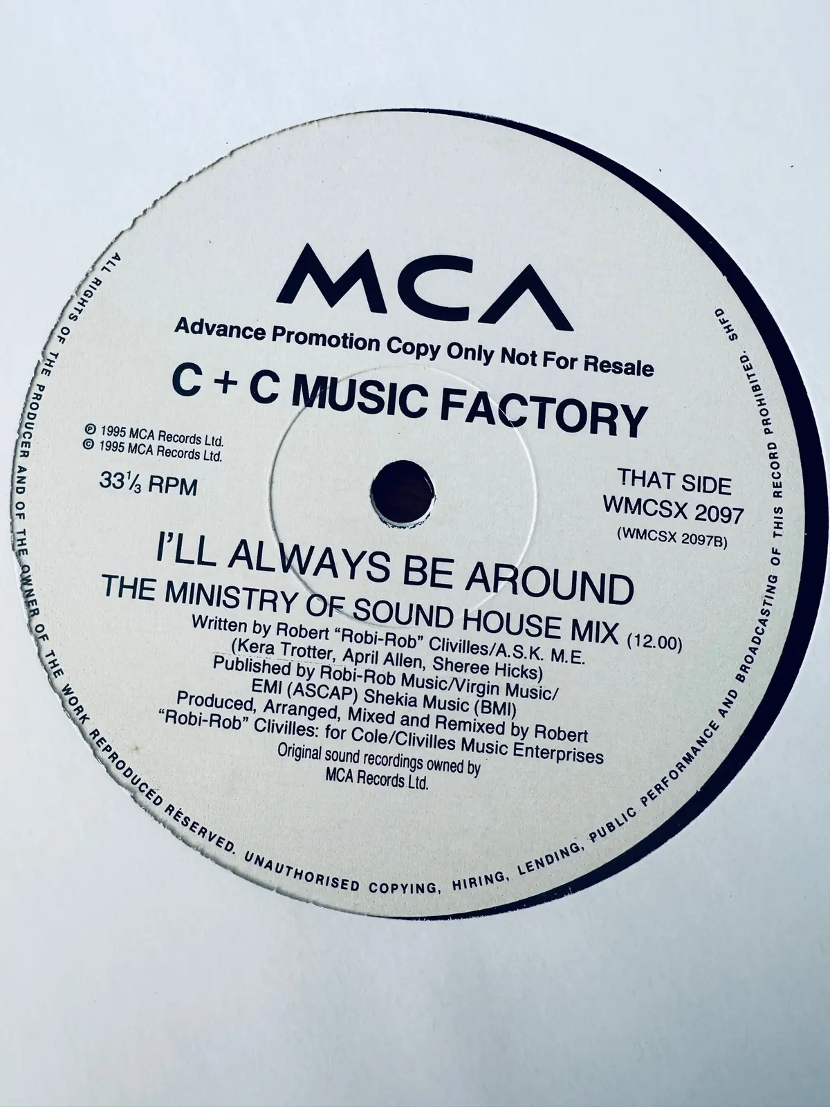 C+C Music Factory - I'll Always Be Around (Promo) 12' Single 2 Mixes Lp Vinyl - Used 1