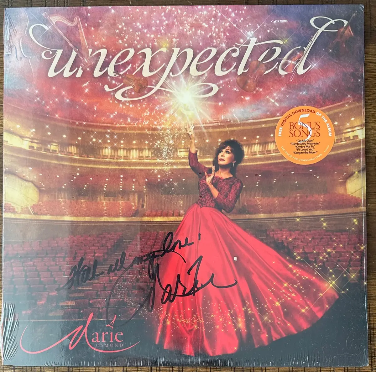 Marie Osmond - Unexpected  Signed Lp Vinyl Autograph Record - New 1