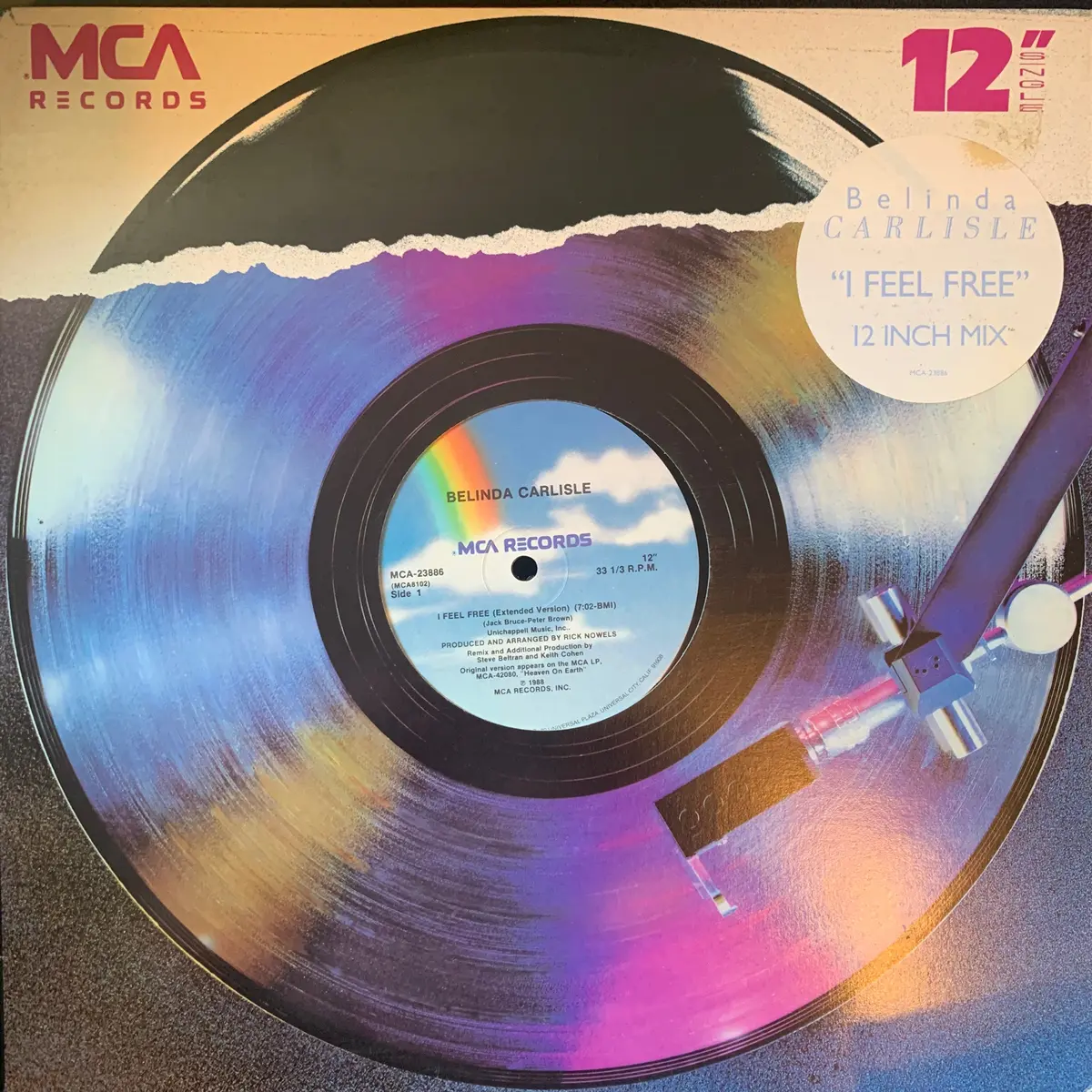 Belinda Carlisle - I Feel Free (Promo) 12" Remix Lp Vinyl - Used 1