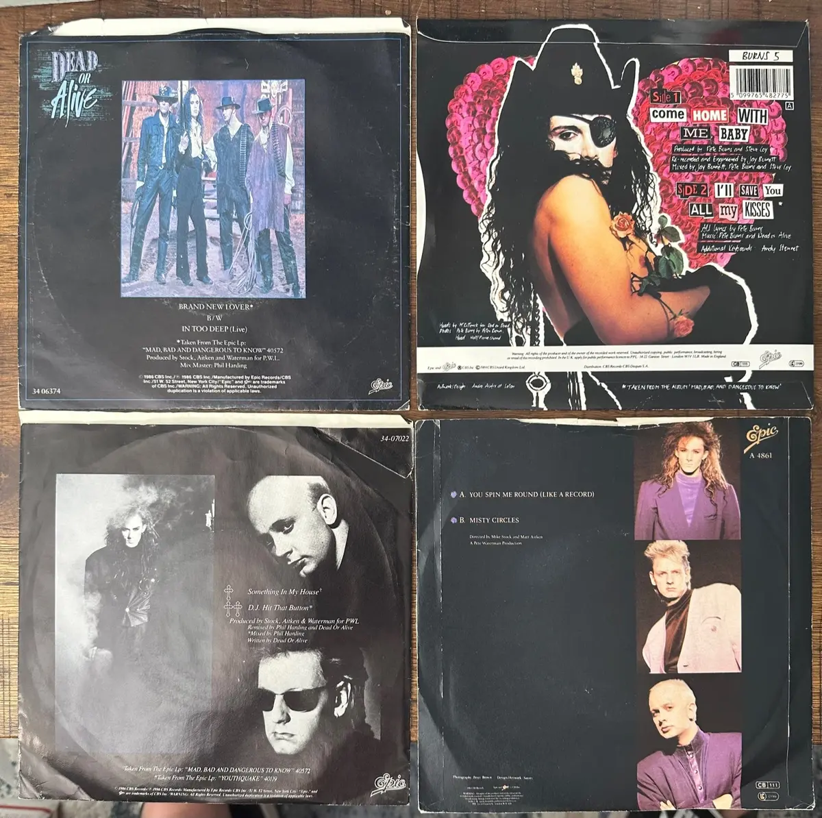 Dead Or Alive -- Set Of 4 Original 45 Records 7" Vinyl - Used 2