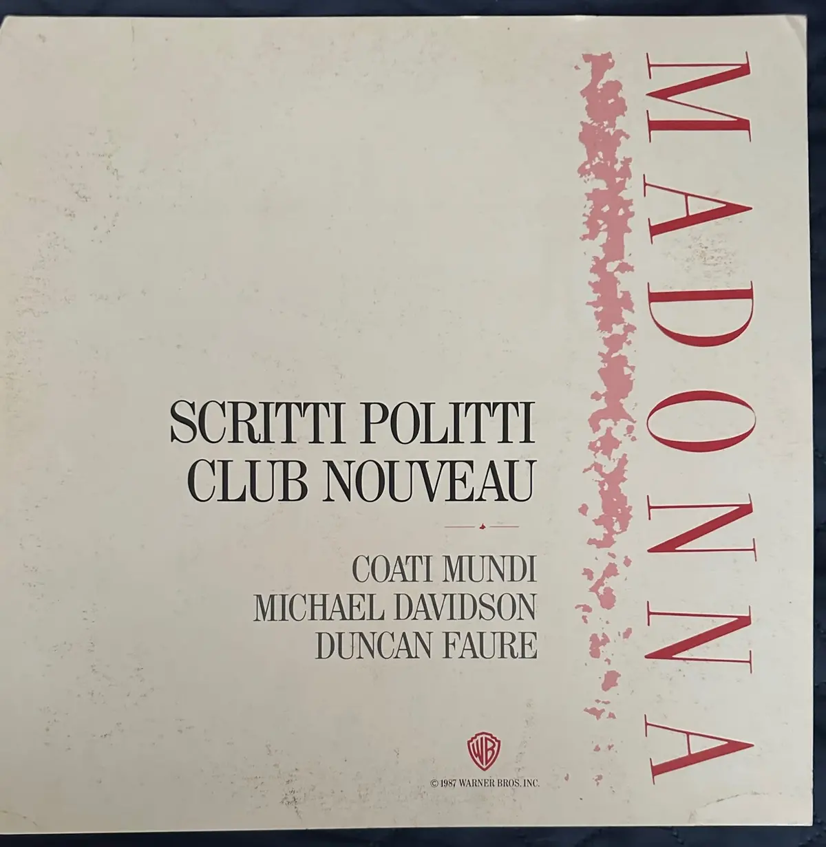 Madonna - Who's That Girl Soundtrack (Original 1987 Promo Flat) 12X12 2