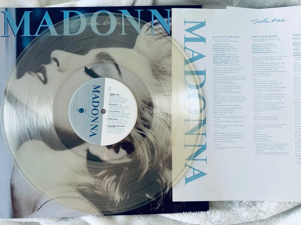 Madonna - True Blue 1986 "Clear" Lp Vinyl - Used (Us Orders Only) 2