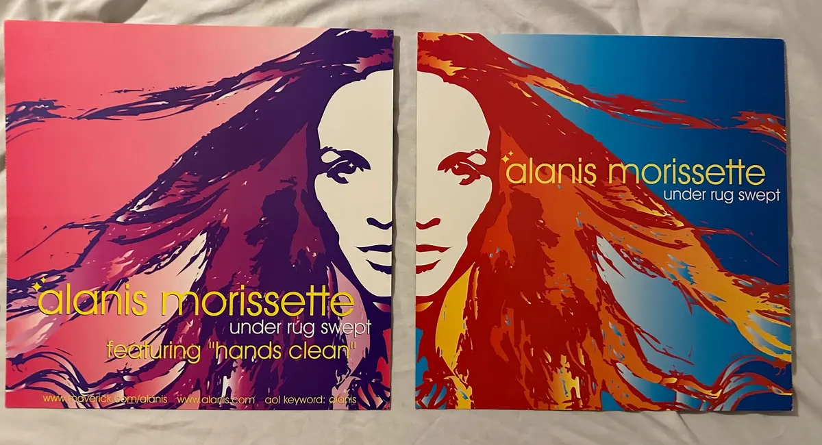 Alanis Morissette - 2 Promo Poster Flats  - Under Rug Swept - Used 1