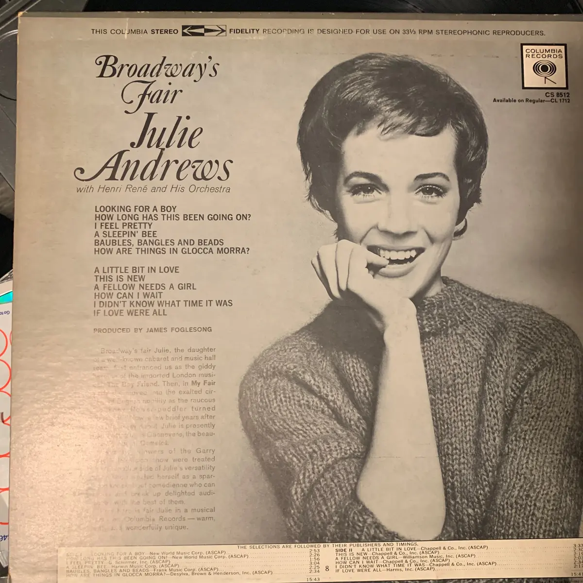 Julie Andrews - Broadway's Fair Julie 1962 Lp Vinyl - Used 2