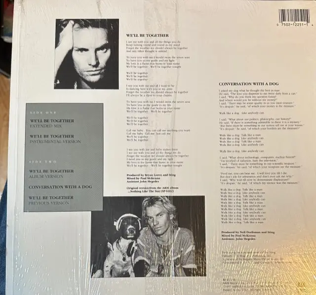 Sting - We'll Be Together 12" Lp Vinyl Single - Used 2