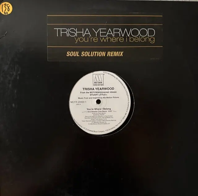 Trisha Yearwood - You're Where I Belong (Remixes) 12" Single Vinyl - Used 1
