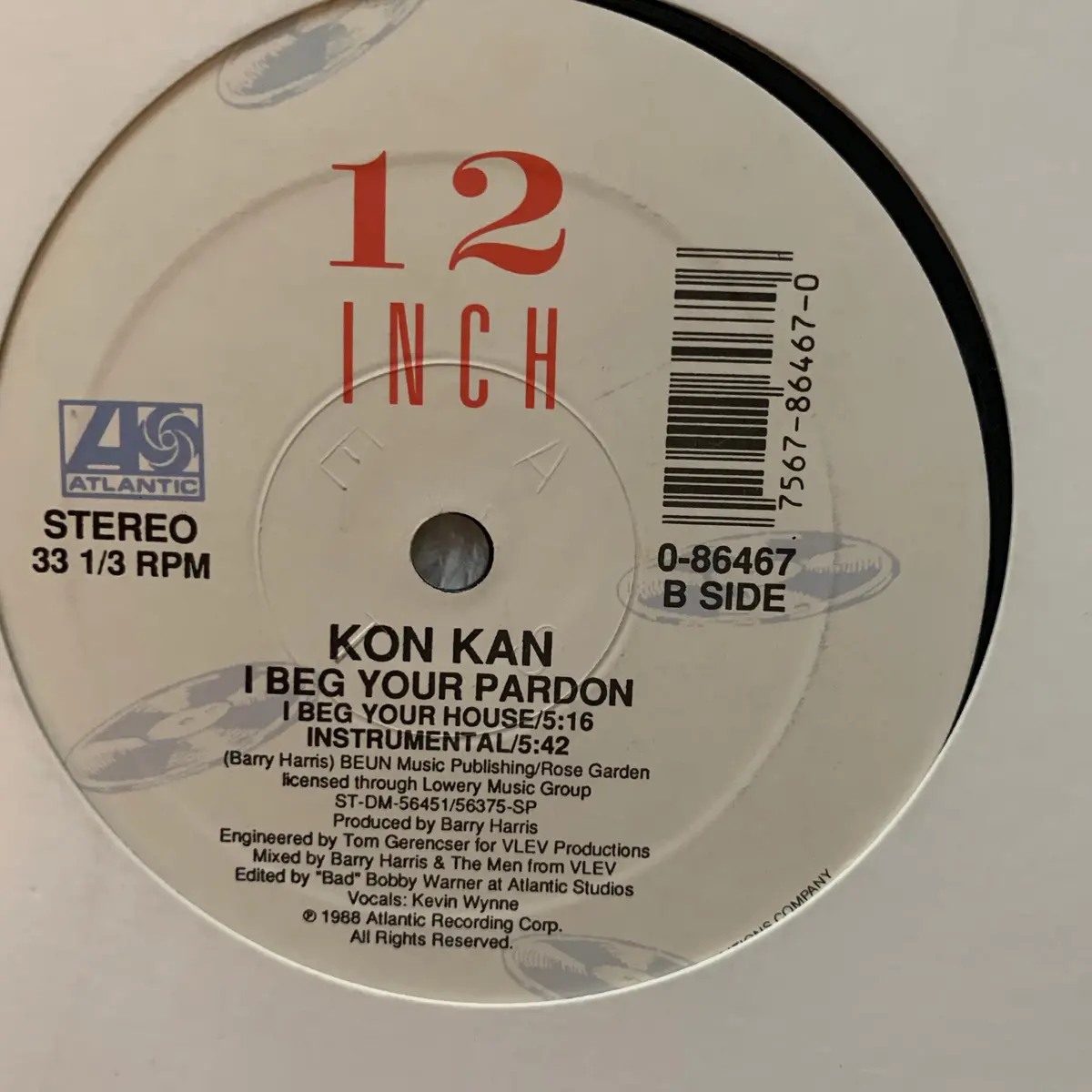 Kon Kan (Barry Haris) I Beg Your Pardon 12" Lp Vinyl - Used 2