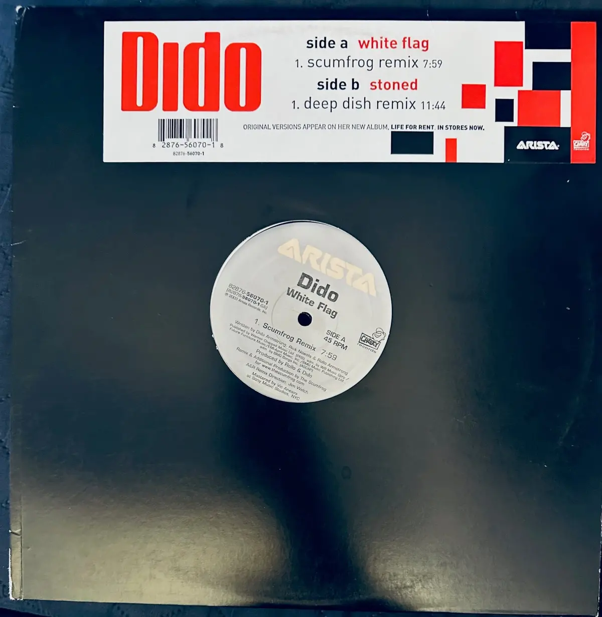 Dido =  White Flag / Stoned (Promo 12" Single Remixes) Lp Vinyl - Used 1