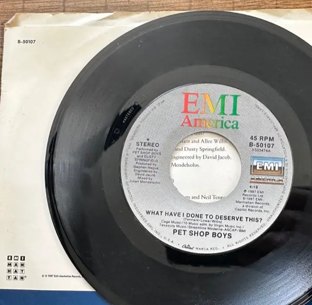 Pet Shop Boys Ft: Dusty Springfield -- "What Have I Done To Deserve This?" 45 Record - Used 2