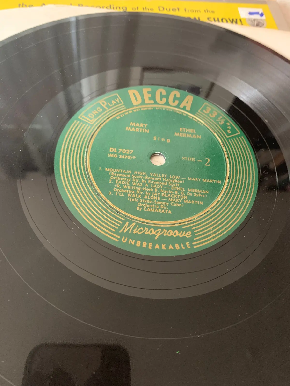 Ethel Merman + Mary Martin 10" Vinyl - Selections From The Tv Show. Used 2