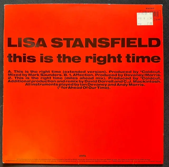 Lisa Stansfield - This Is The Right Time (Import) 12" Single Lp Vinyl - Used 2