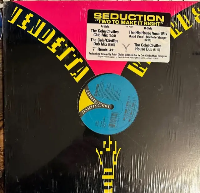 Seduction Ft: Michelle Visage -Two To Make It Right - 12" Single Lp Vinyl - Used 1