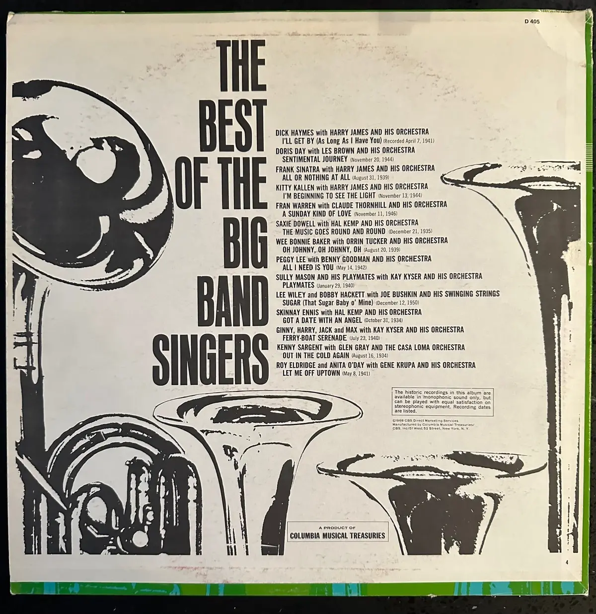 The Best Of Big Band Singers (Various) Lp Vinyl - Used 2