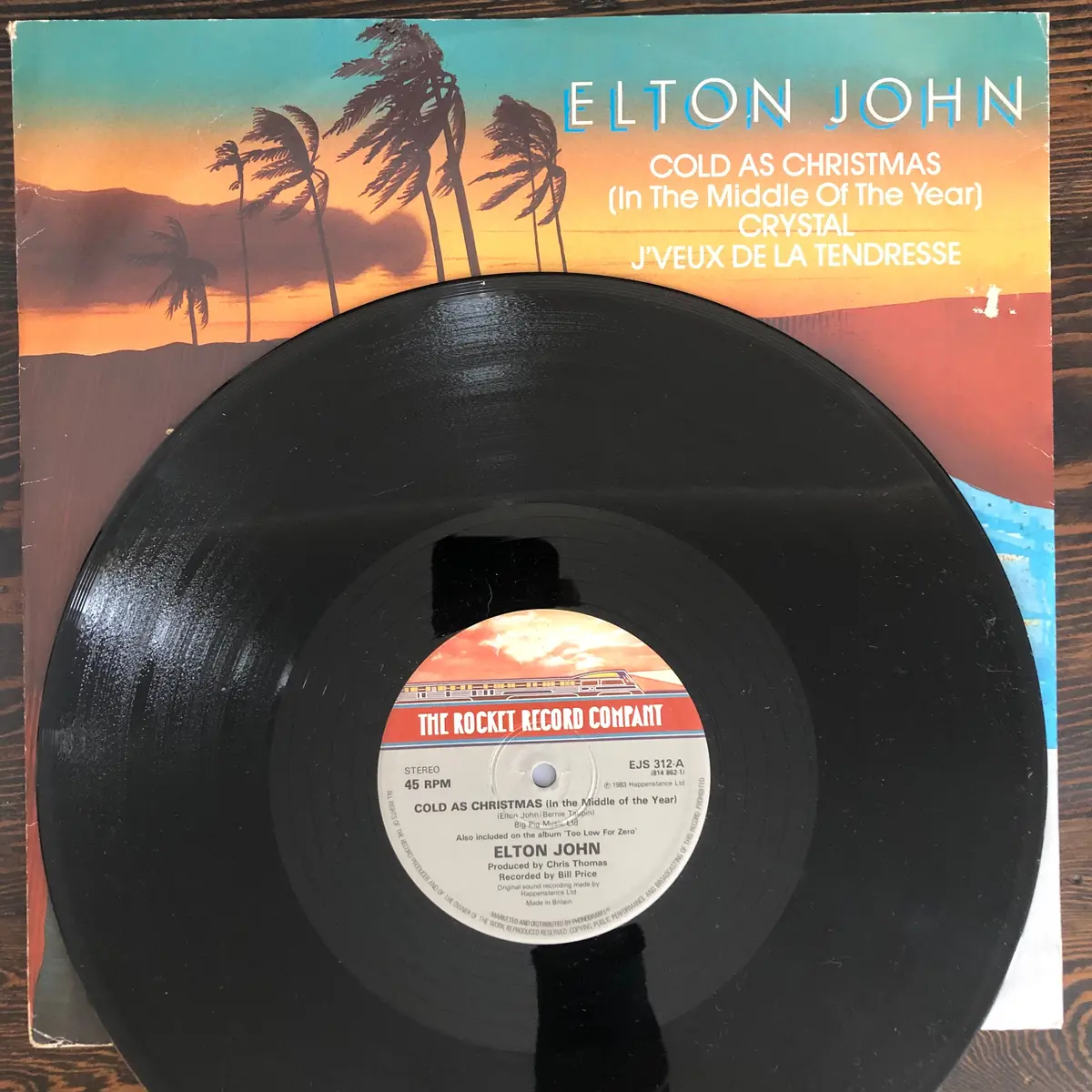 Elton John – Cold As Christmas (In The Middle Of The Year) / Crystal- 1983 - 12" Used Lp Vinyl 2