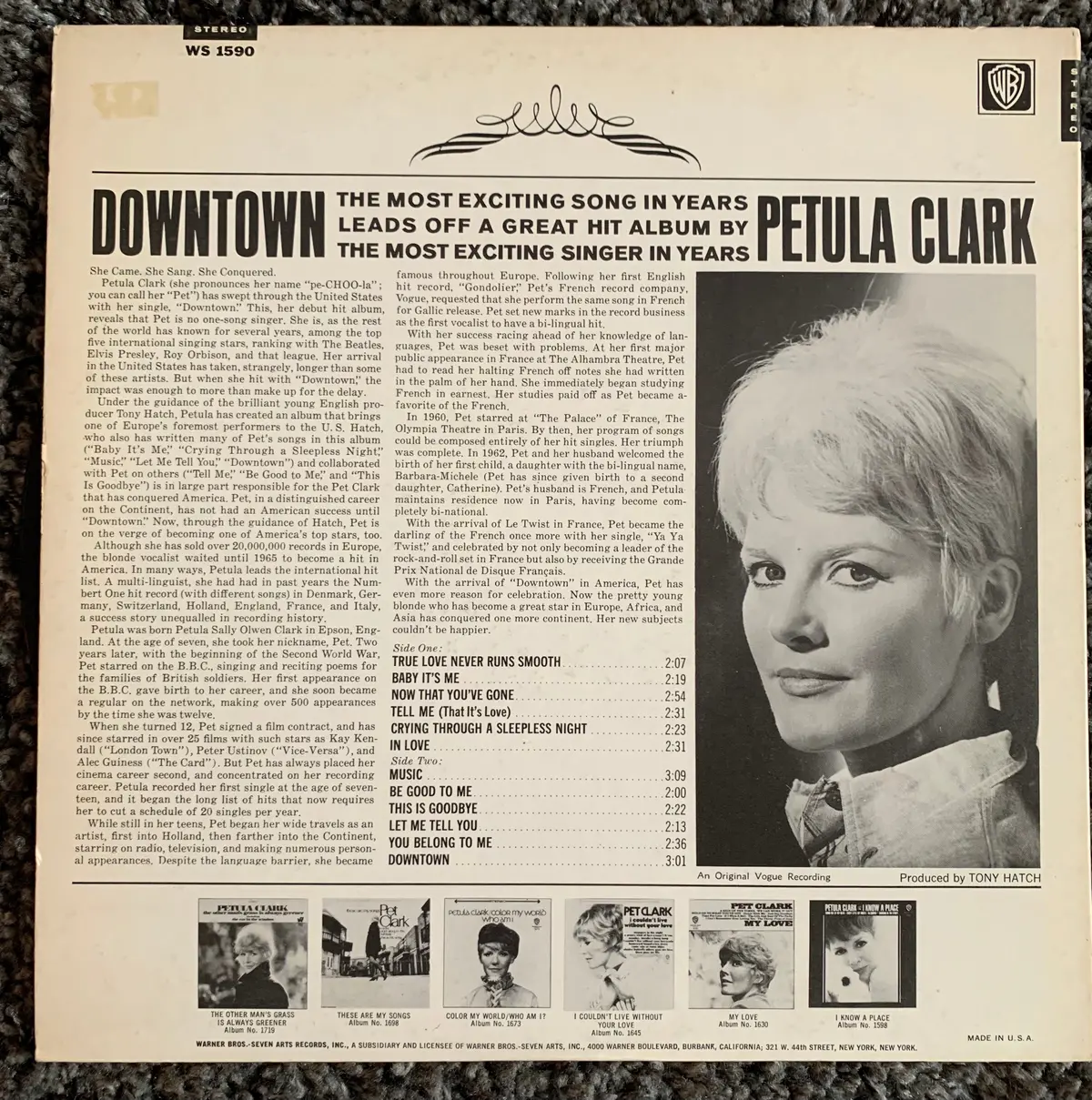 Petula Clark - Original 60'S Album Downtown - Used 2
