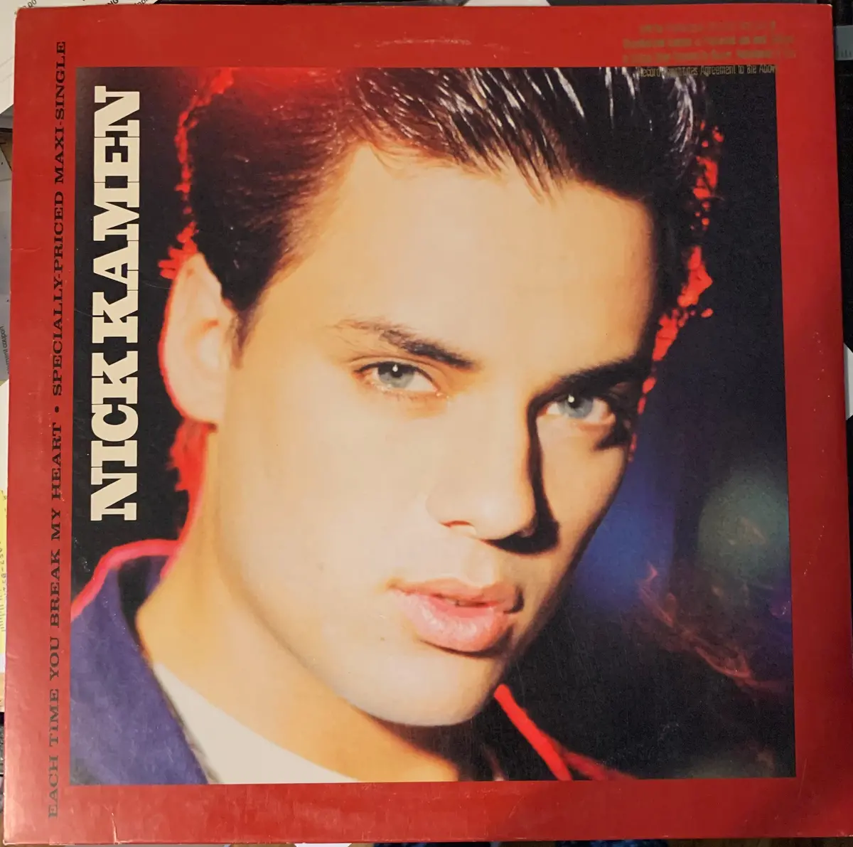 Nick Kamen Ft: Madonna - Each Time You Break My Heart - 12" Single Promo Lp Vinyl - Used 1