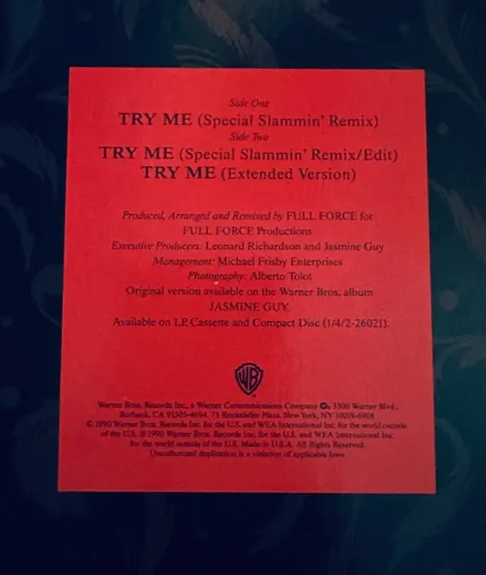 Jasmine Guy - Try Me 12" Single Remix Lp Vinyl - Used 2