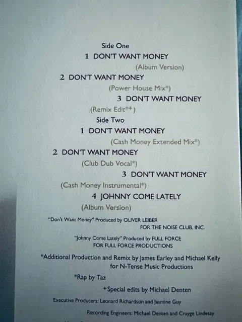 Jasmine Guy - Don't Want Money (Maxi-12" Single) Lp Vinyl - Used 2