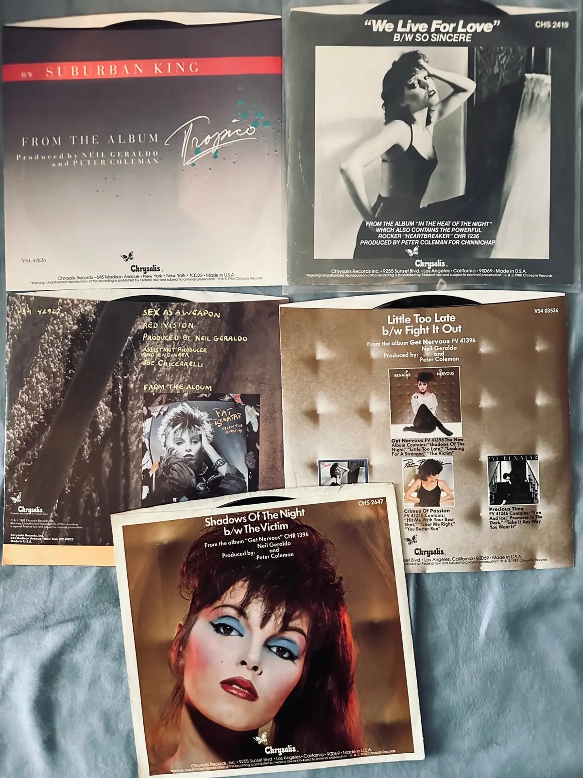 Pat Benatar - Set Of 5 Original 80S 45 Records (Lot 3) - Used 2