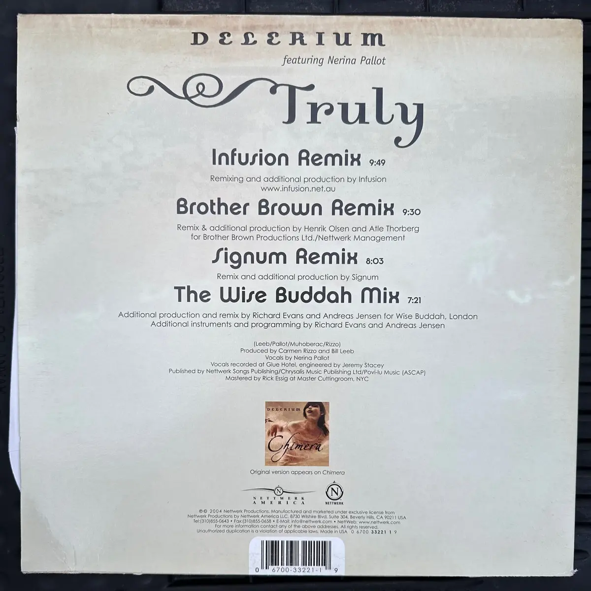 Delerium - Truly (2X12" Single) Lp Vinyl - Used 2