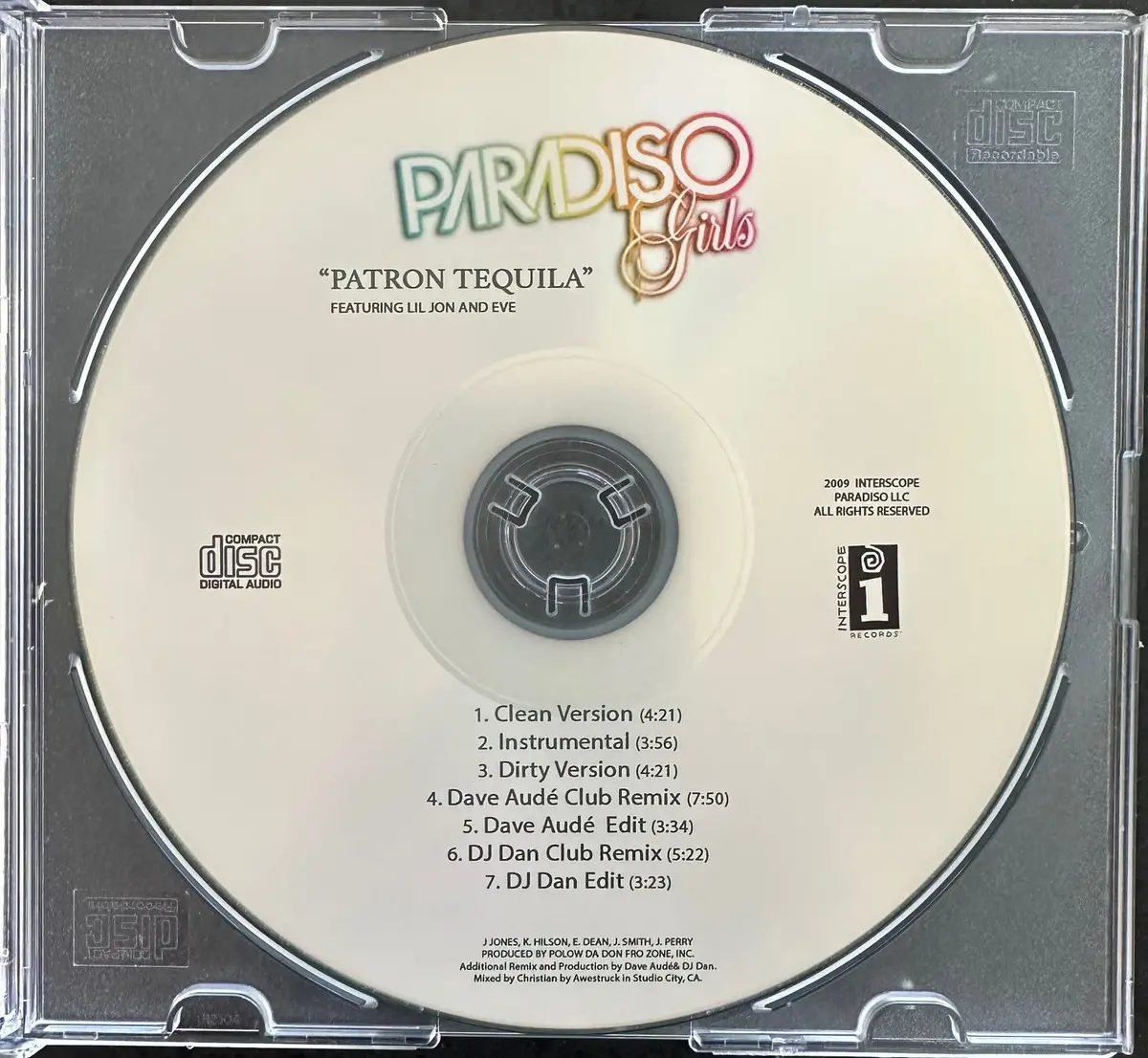 Paradiso Girls - Parton Tequila Ft: Lil Jon - Dj Promo Cd Single 2