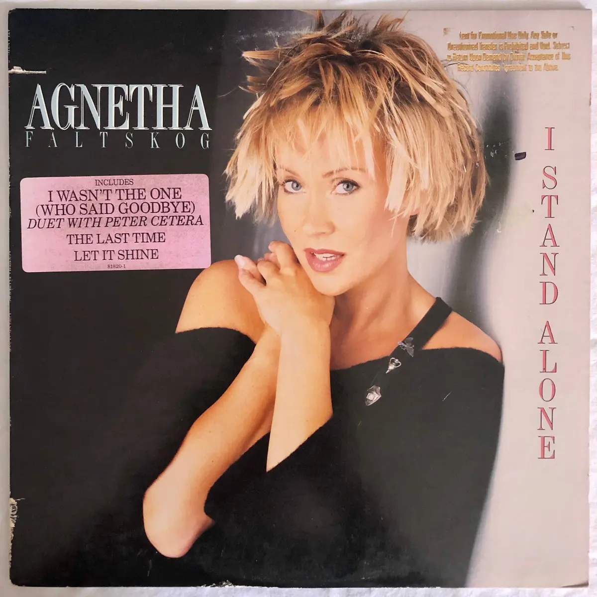 Agnetha Fältskog ‎- Abba - I Stand Alone - (Uk Promo) Lp Vinyl - Used 1
