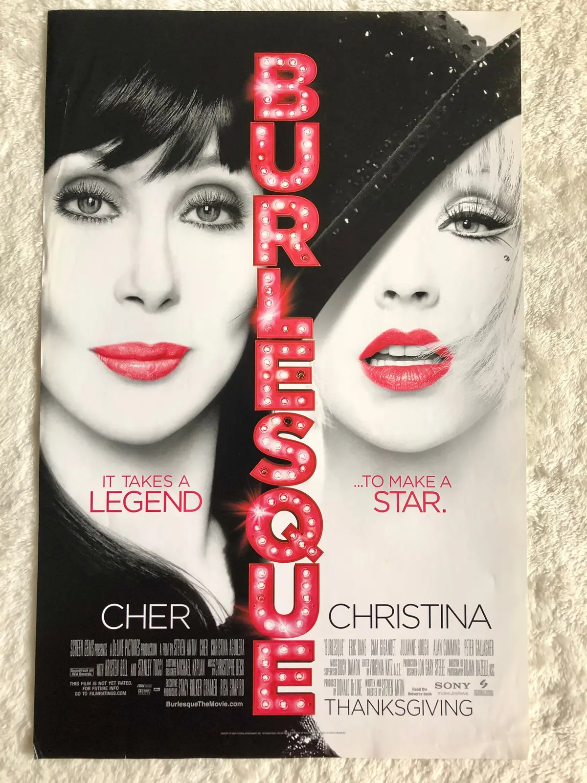 Cher - Christina Aguilera - Burlesque - Movie Promo Poster 1