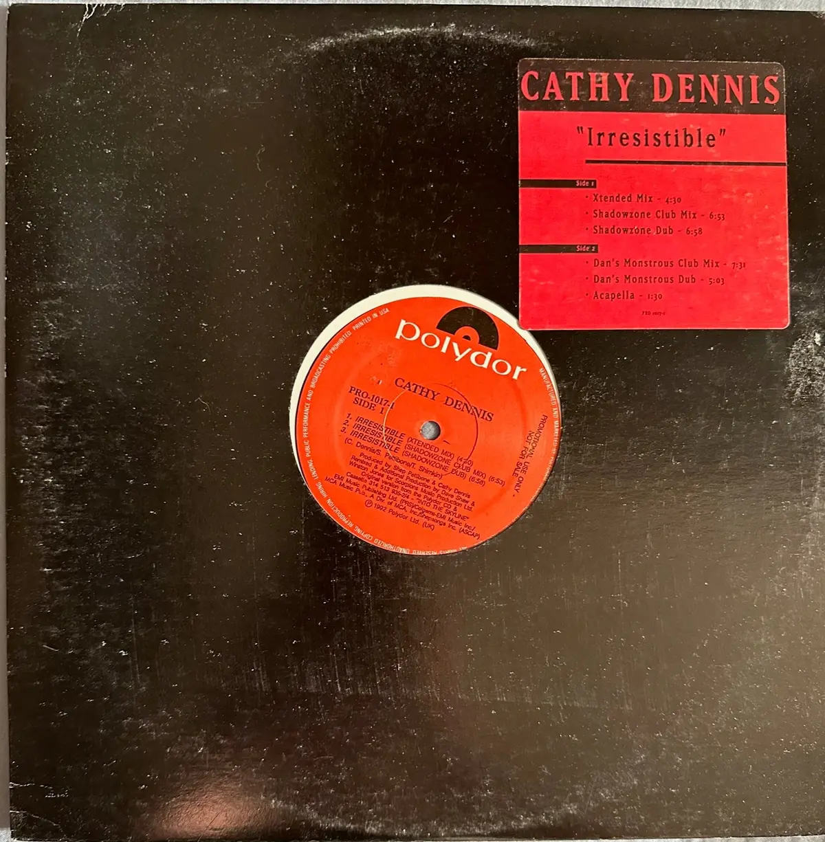 Cathy Dennis - Irresistible Promo 12" Single Lp Vinyl - Used 1