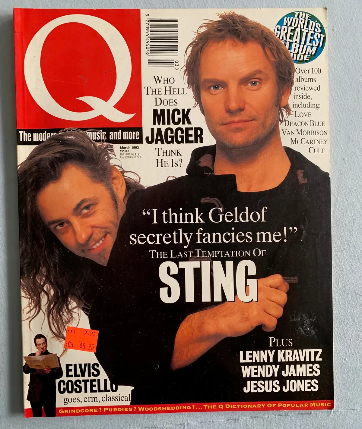Sting - Q Magazine 1993 W/ Bob Geldof 1