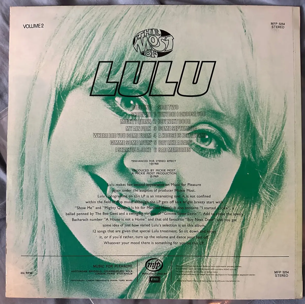 Lulu - The Most Of Lulu Vol. 2 Lp (Uk) Vinyl - Used 2