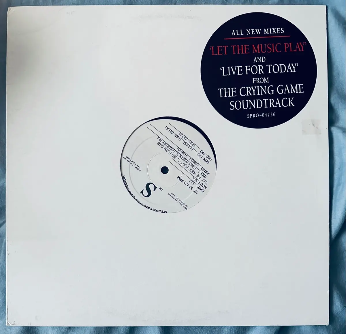 Shannon -  Let The Music Play / Live For Today - '93 Remixes (Test Pressing) -  12" Single  Lp Vinyl  - Used 1
