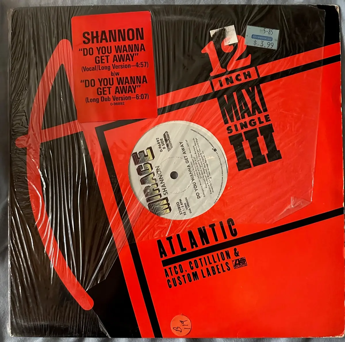 Shannon - Do You Wanna Get Away  12" Single  Lp Vinyl  - Used 1
