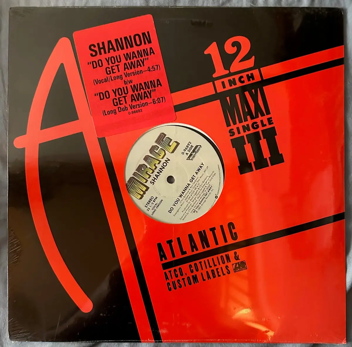 Shannon - Do You Wanna Get Away  12" Single  Lp Vinyl  - New/Sealed 1