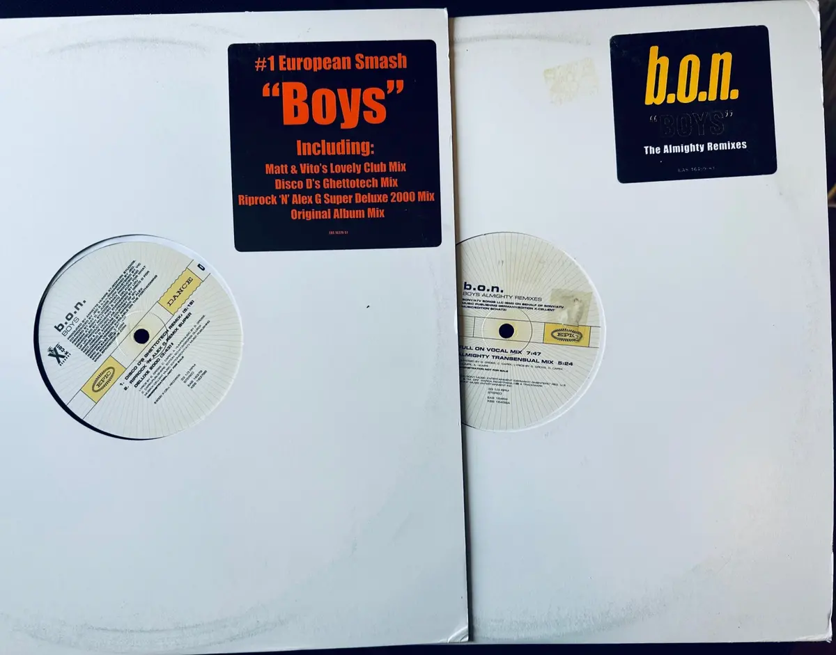 B.O.N. - Boys  Two 12" Singles  Remixes (Promo Only) 12" Single  Lp Vinyl - Used 1