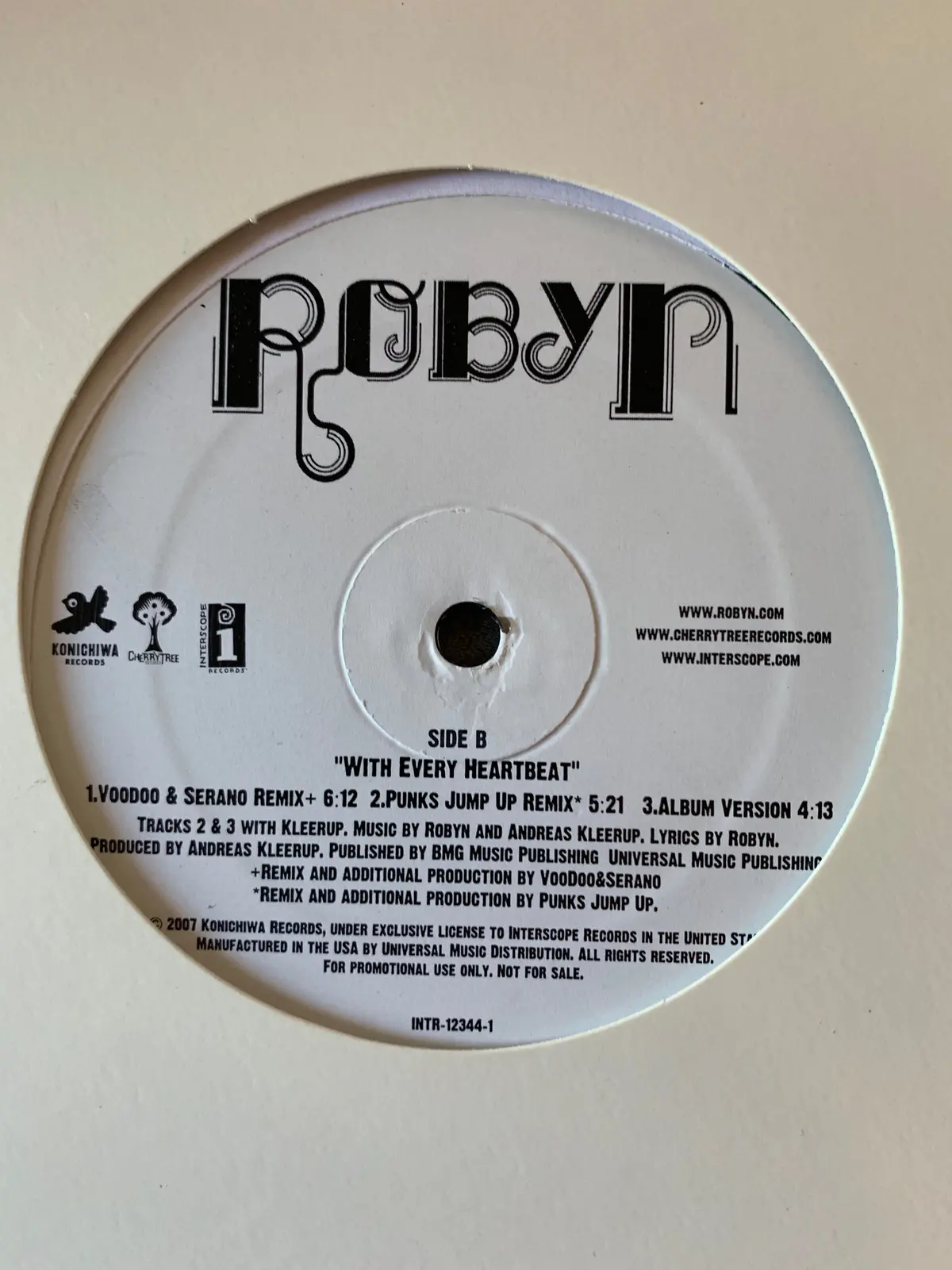 Robyn - With Every Heartbeat 12" Remix Lp Vinyl - Used Promo 2