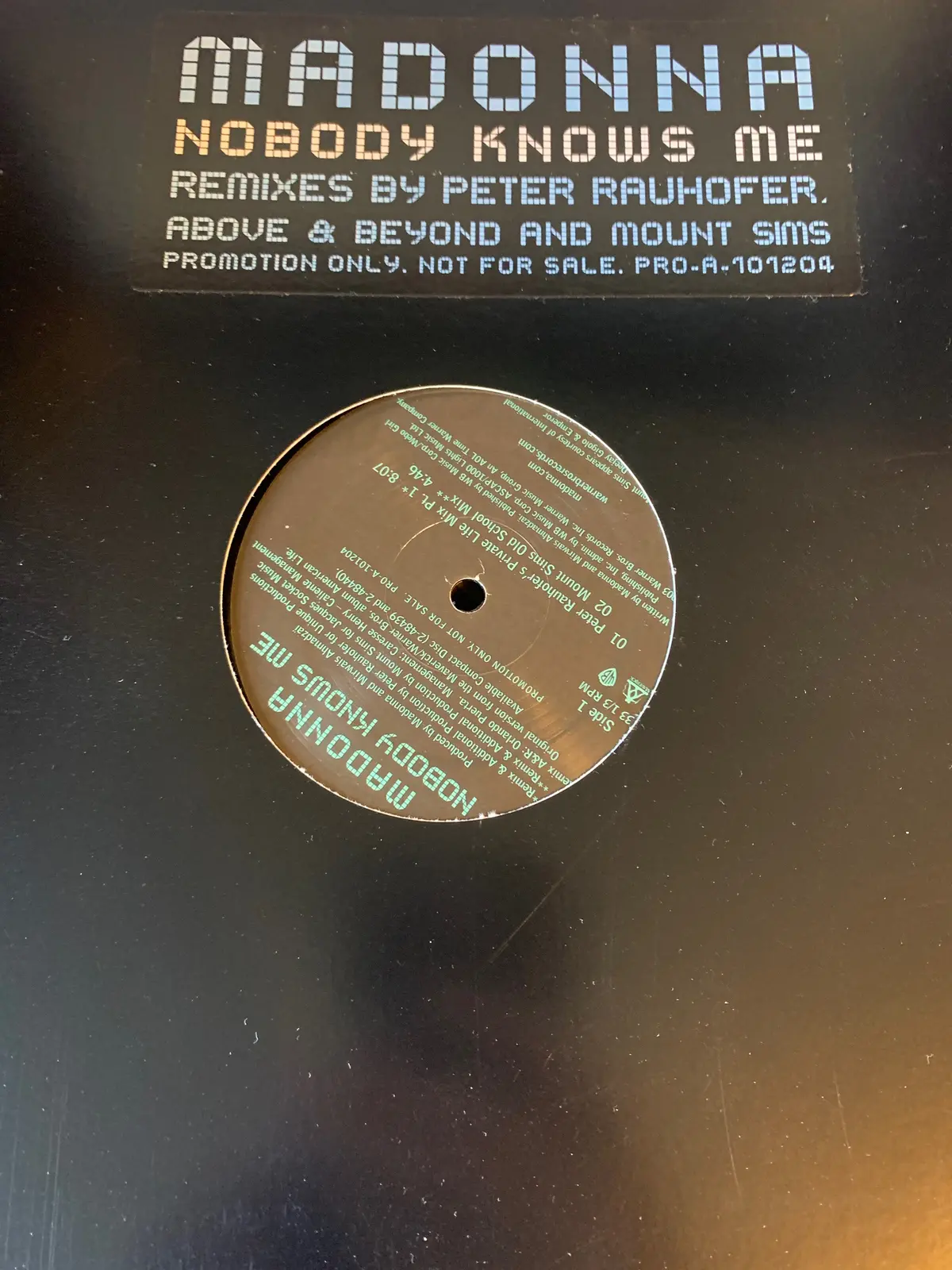 Madonna - Nobody Knows Me (Promo 12") Remix Lp Vinyl 1