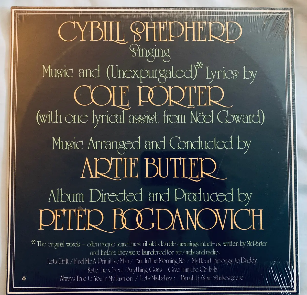 Cybill Shepherd - Cybill Does It... To Cole Porter - Lp (New) 2