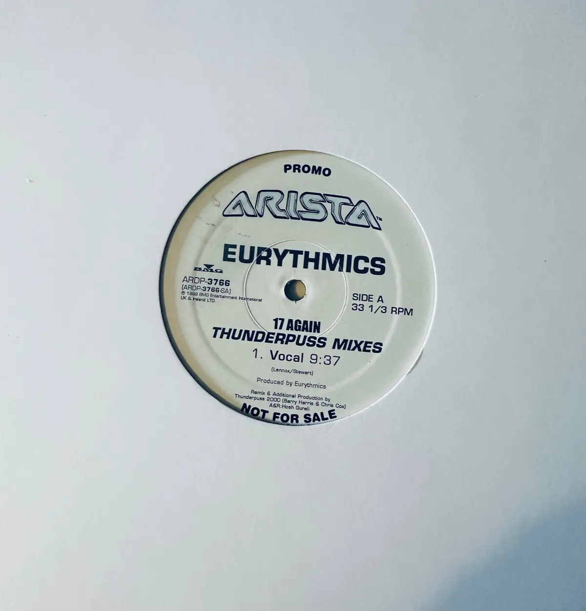 Eurythmics --17 Again (Thunderpuss Mixes) 12" Single - Lp Vinyl - Used 1