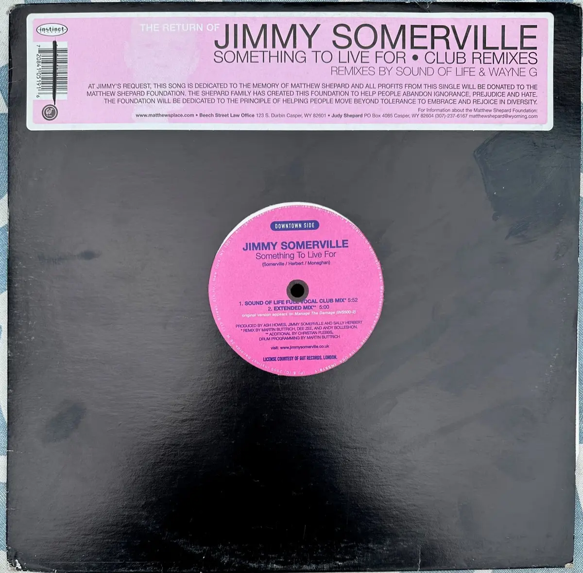 Jimmy Somerville - Something To Live For : Club Mixes (12" Single) Lp Vinyl - Used 1