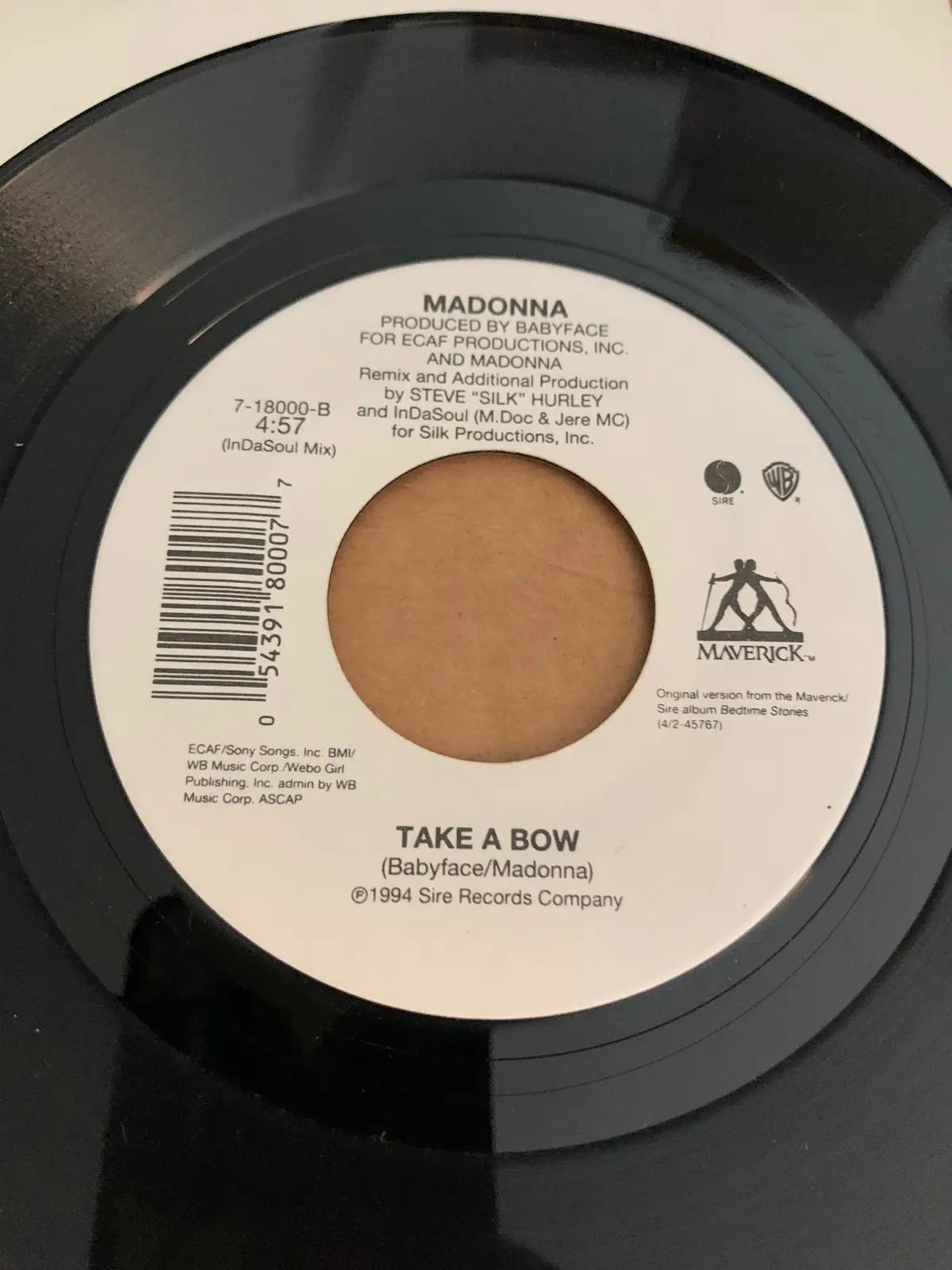 Madonna - Take A Bow 45 Record - Used 1