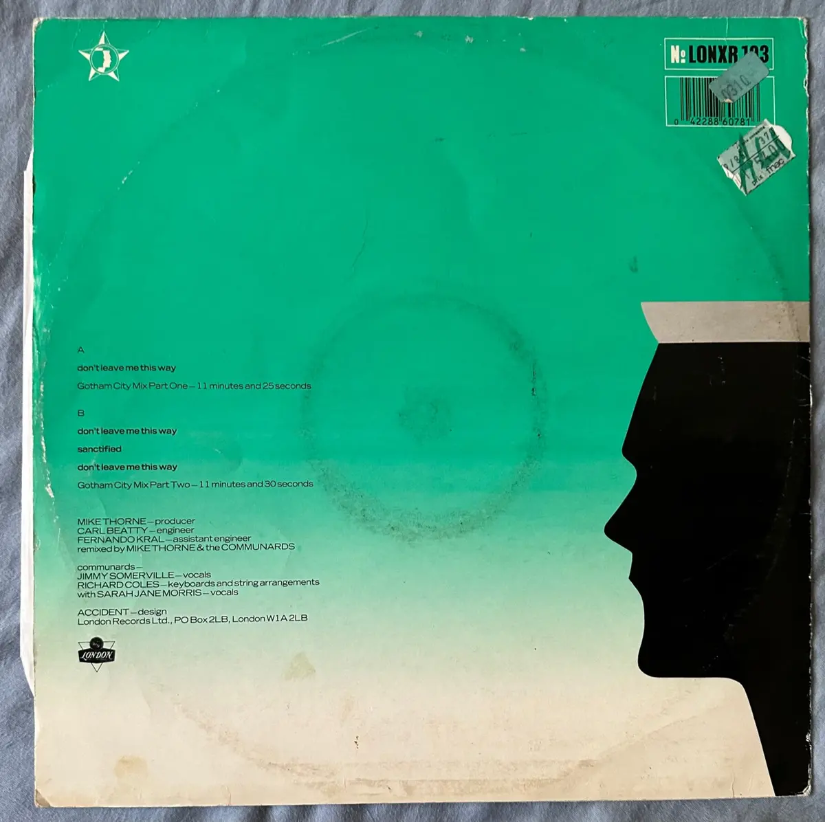 Communards (Jimmy Somerville) - Don't Leave Me This Way (Import) 12" Single Lp Vinyl - Used 2