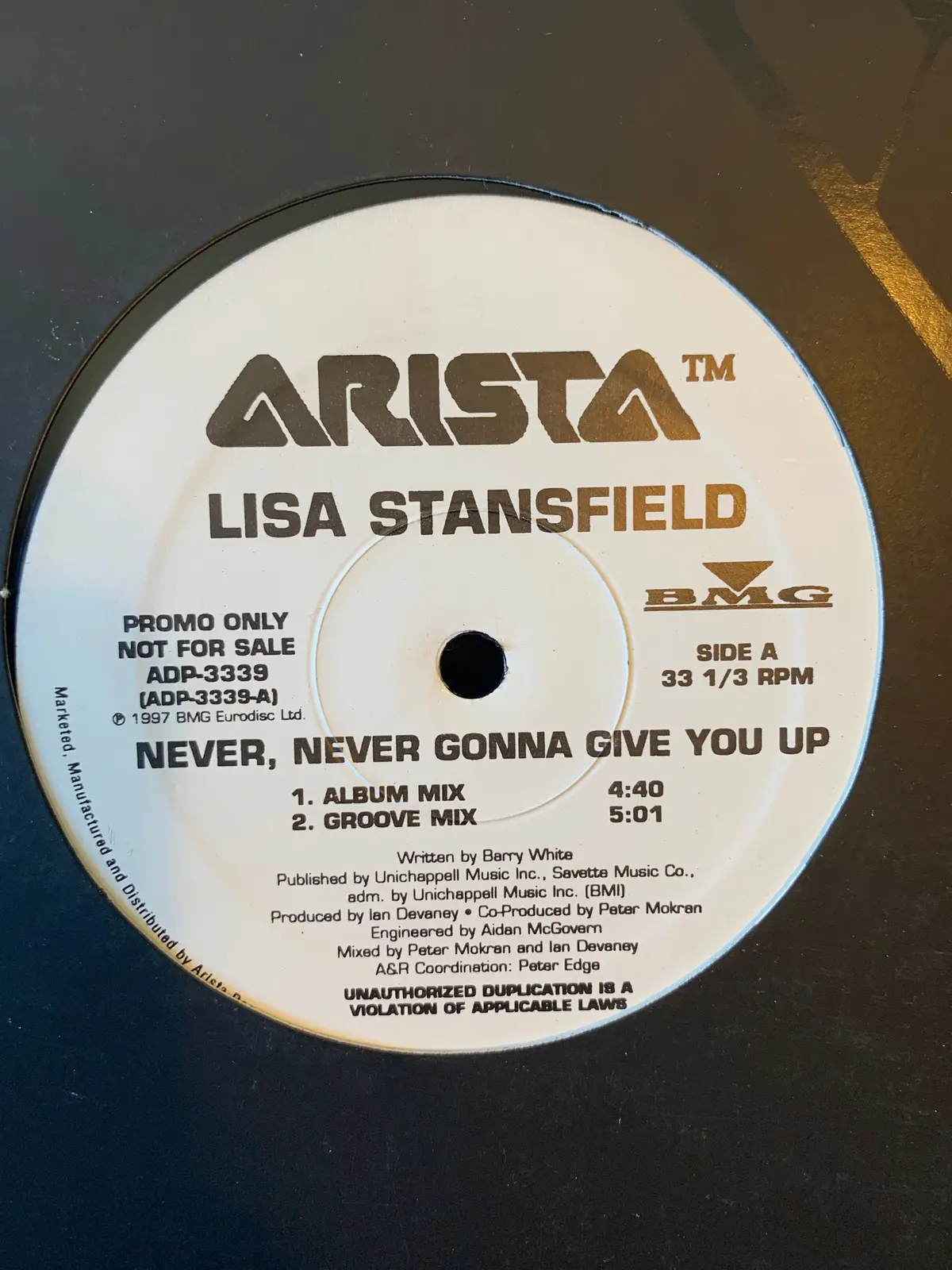 Lisa Stansfield - Never, Never Gonna Give You Up 12" Remix Lp Vinyl - Used 1