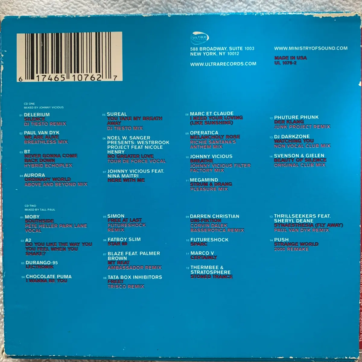Club Nation America - 2Cd Mixed By Johnny Vicious & Tall Paul- Used Cd 2