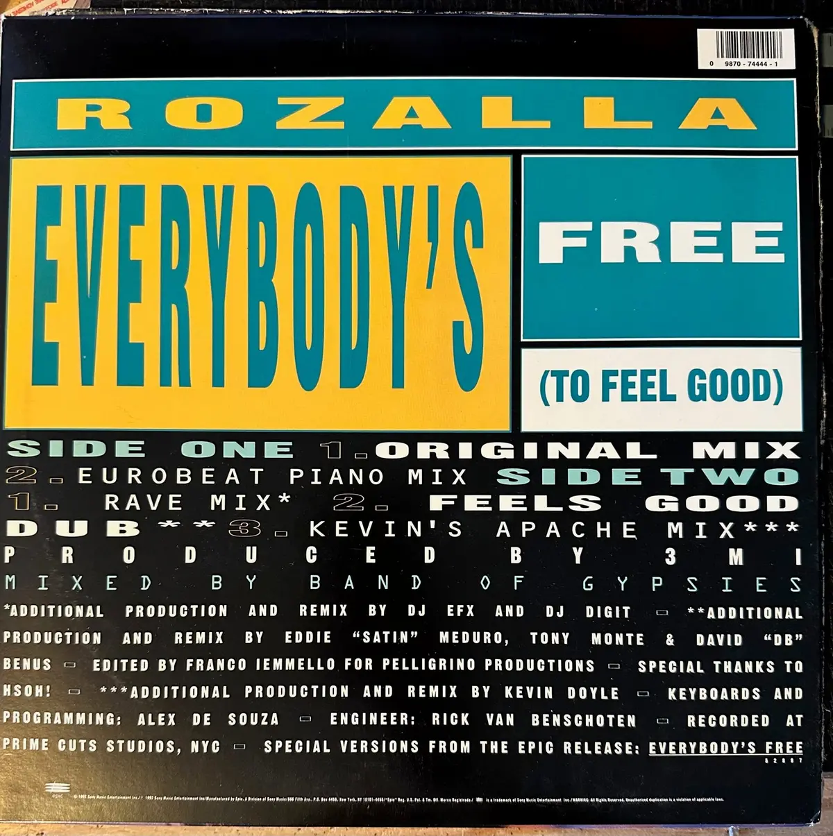 Rozalla : Everybody's Free 12" Vinyl 1992 Lp - Used 2