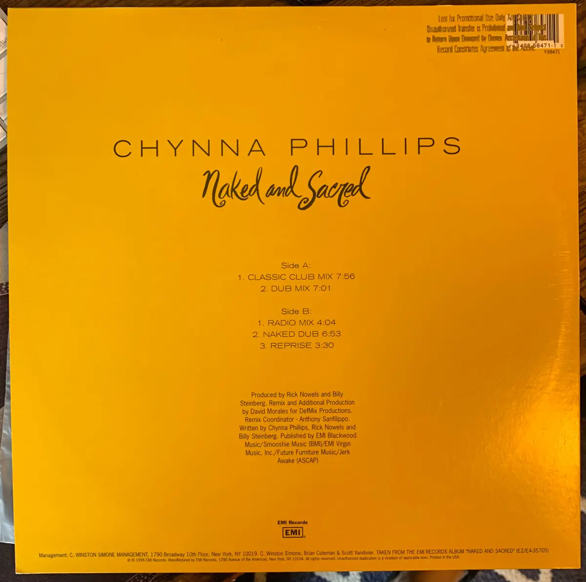 Chynna Phillips - Naked And Sacred 12" Remix Lp Vinyl - Used 2
