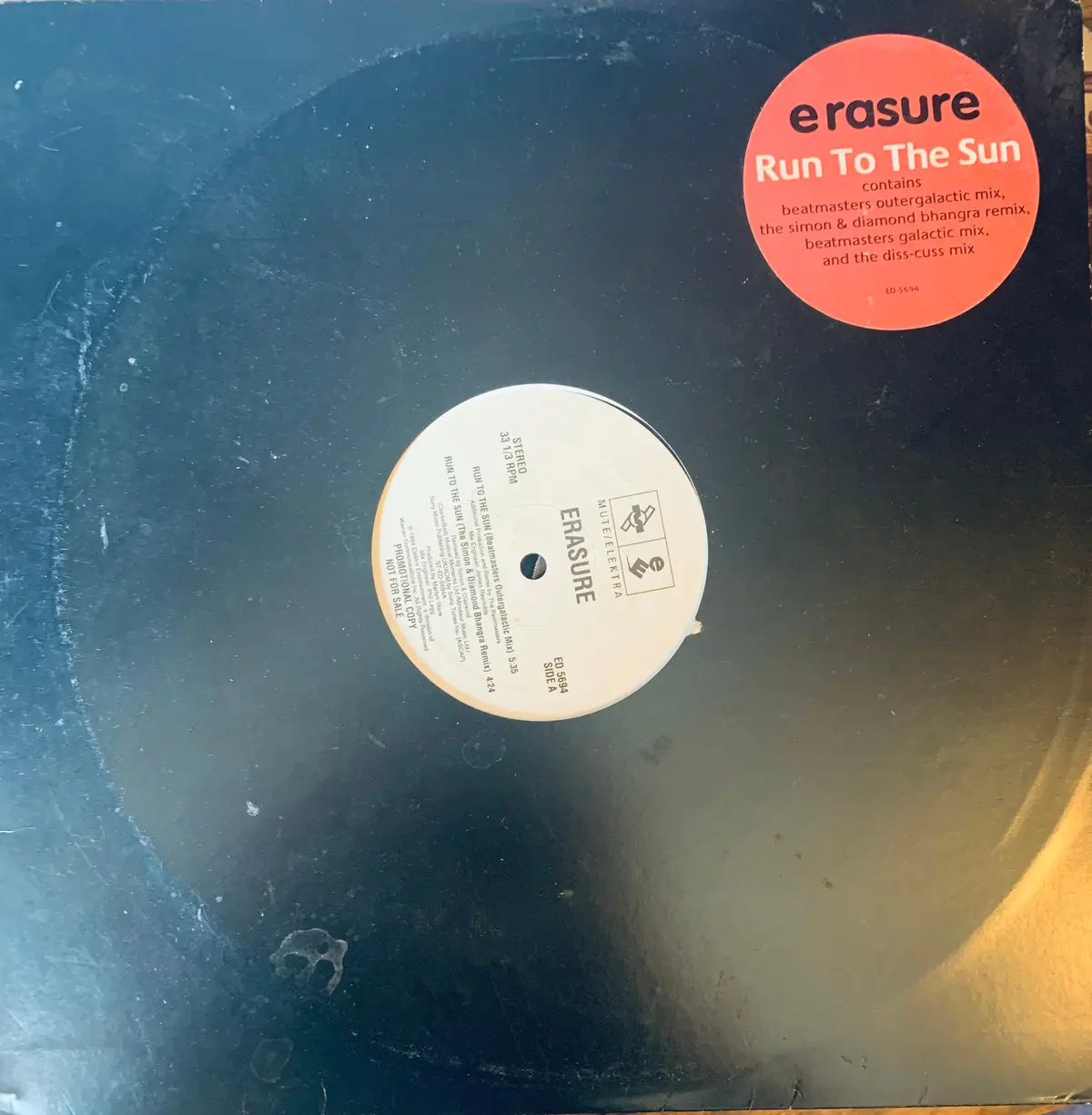 Erasure - Run To The Sun Promo 12" Single Lp Vinyl - Used 1